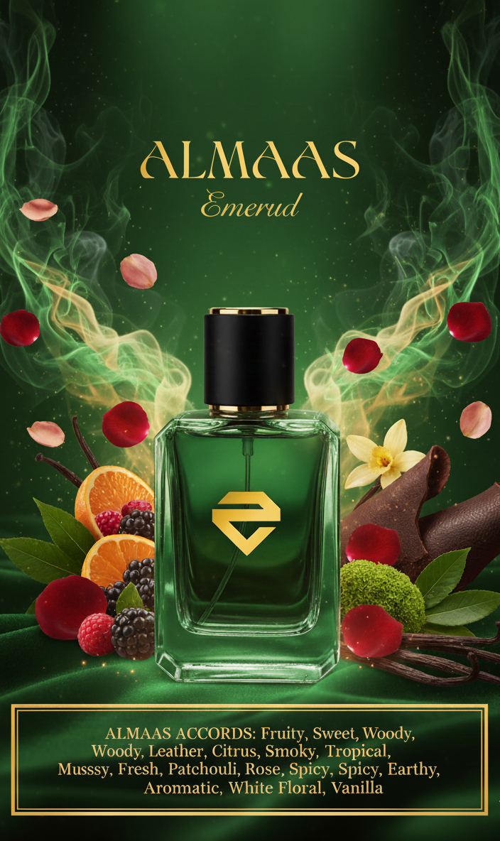 Emerud Almaas Perfume – Luxury Unisex Sweet Vanilla Oud Fragrance | Long-Lasting Spicy Woody Night Scent